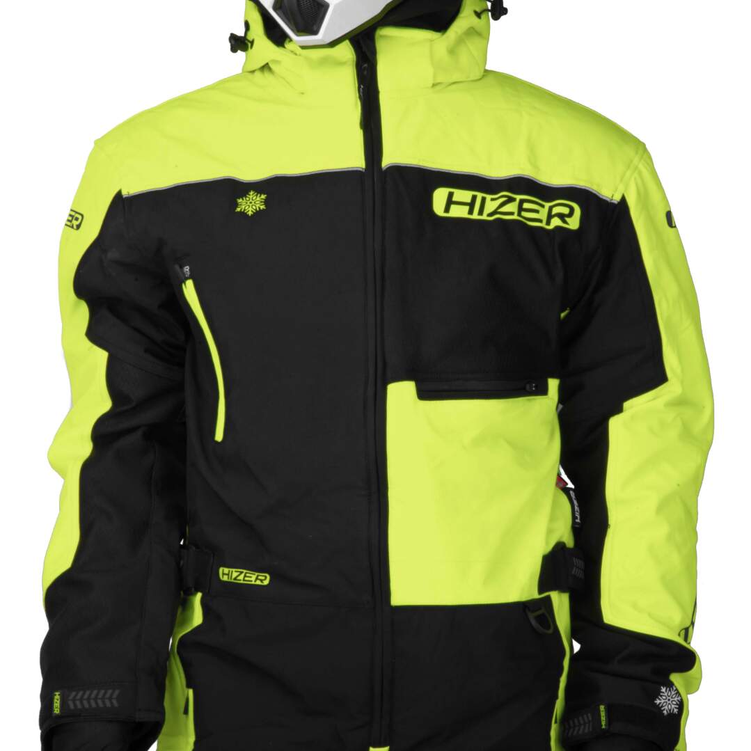 Комбинезон для снегохода HIZER #1 black-yellow (текстиль) (XXL)