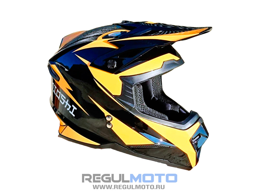 Шлем KIOSHI Holeshot 801 кроссовый Черный-оранжевый