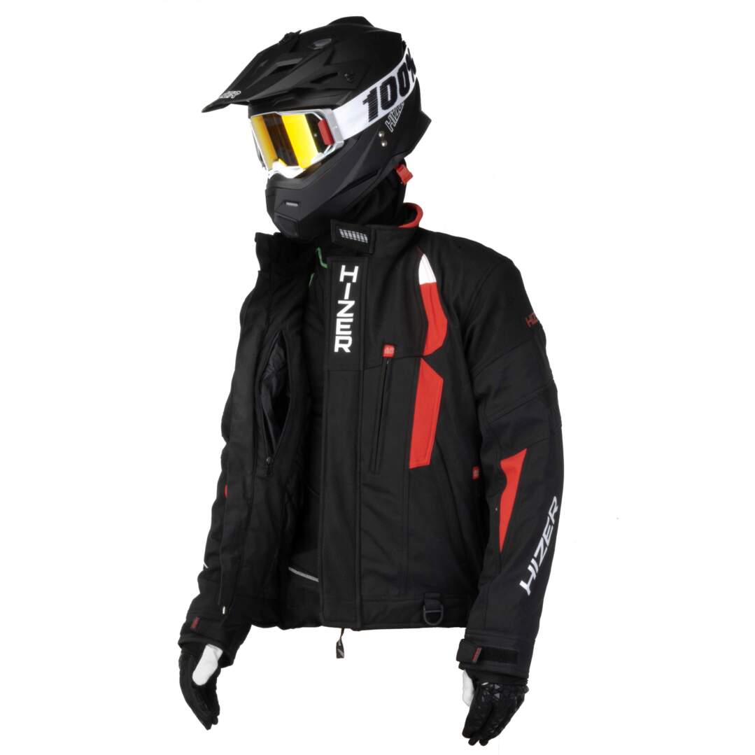 Куртка для снегохода HIZER #1 black-red (текстиль) (XXL)